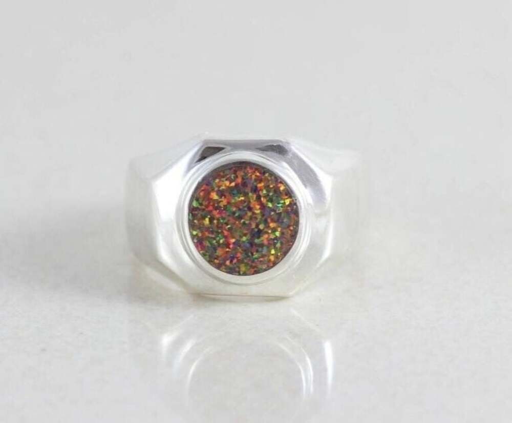Sterling Silver Foil Opal Ring Size 6 1/2